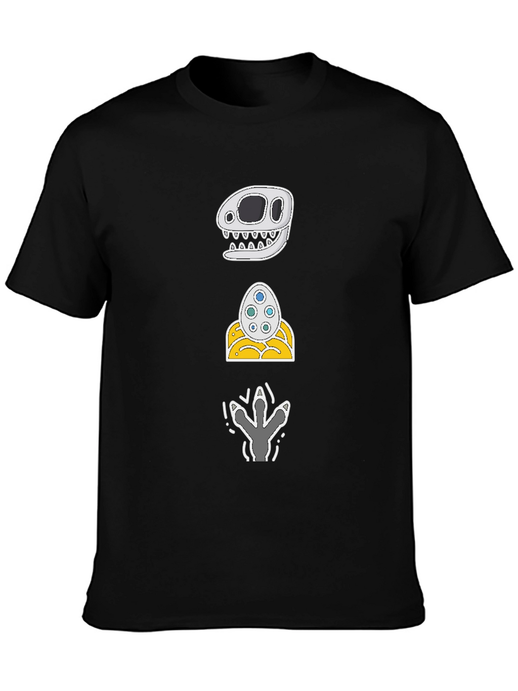 Dino Skull Egg Footprint Graphic Tee