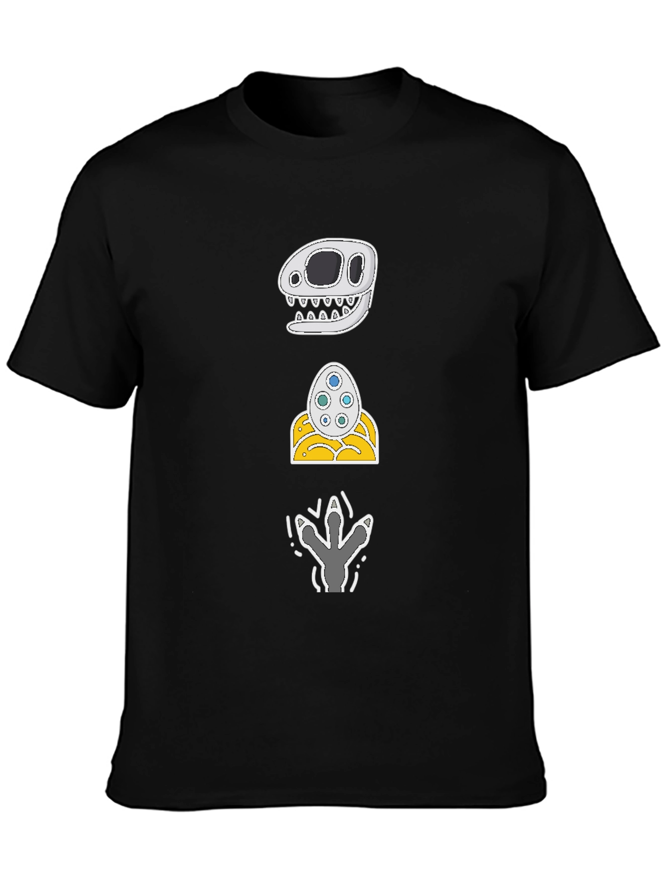 Dino Skull Egg Footprint Graphic Tee