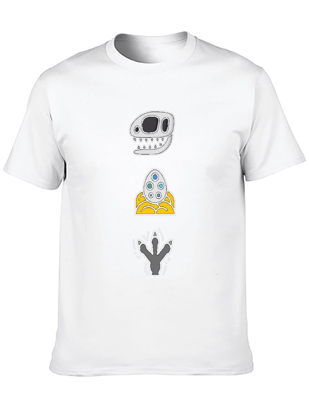 Dino Skull Egg Footprint Graphic Tee