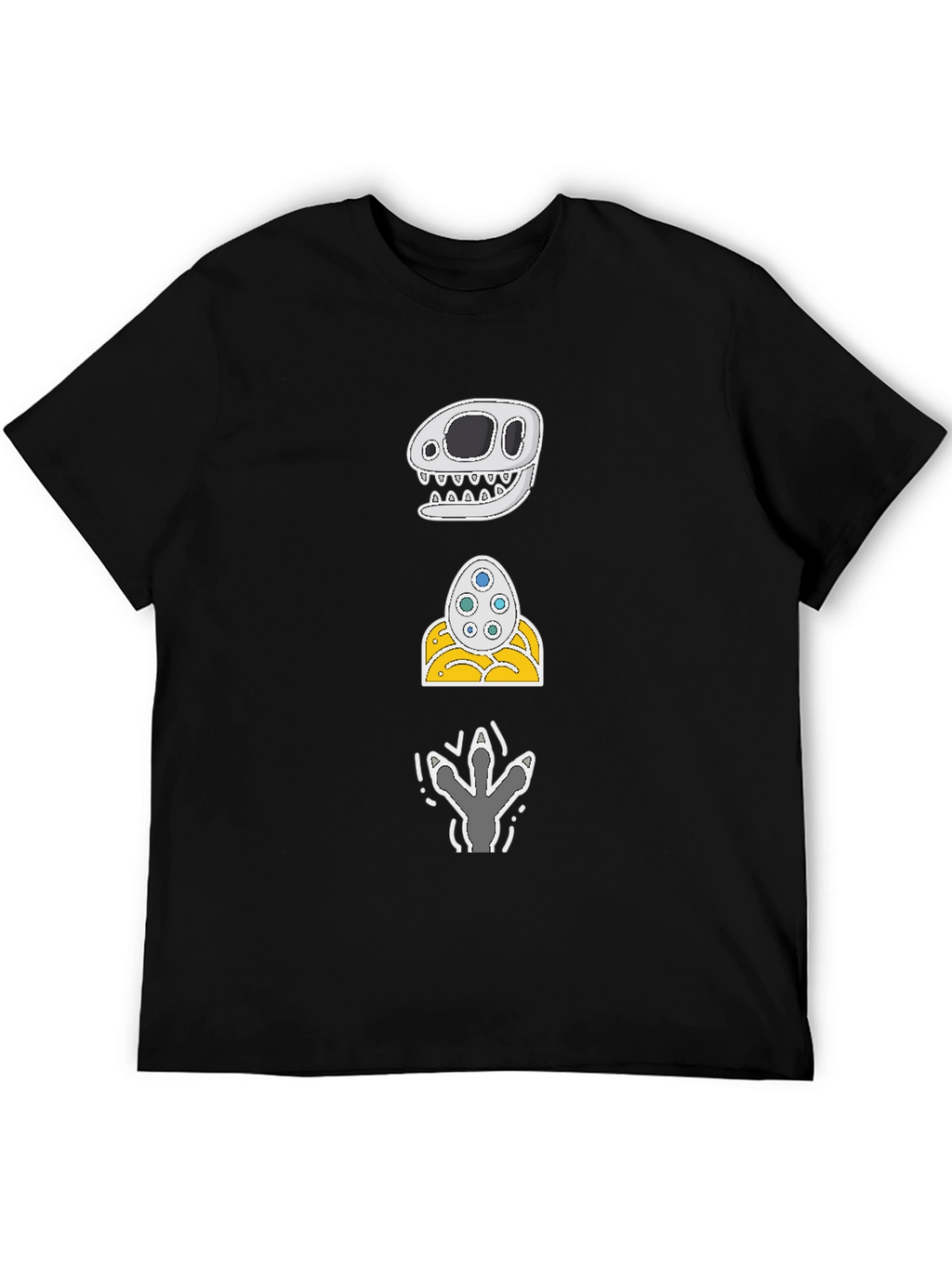 Dino Skull Egg Footprint Graphic Tee
