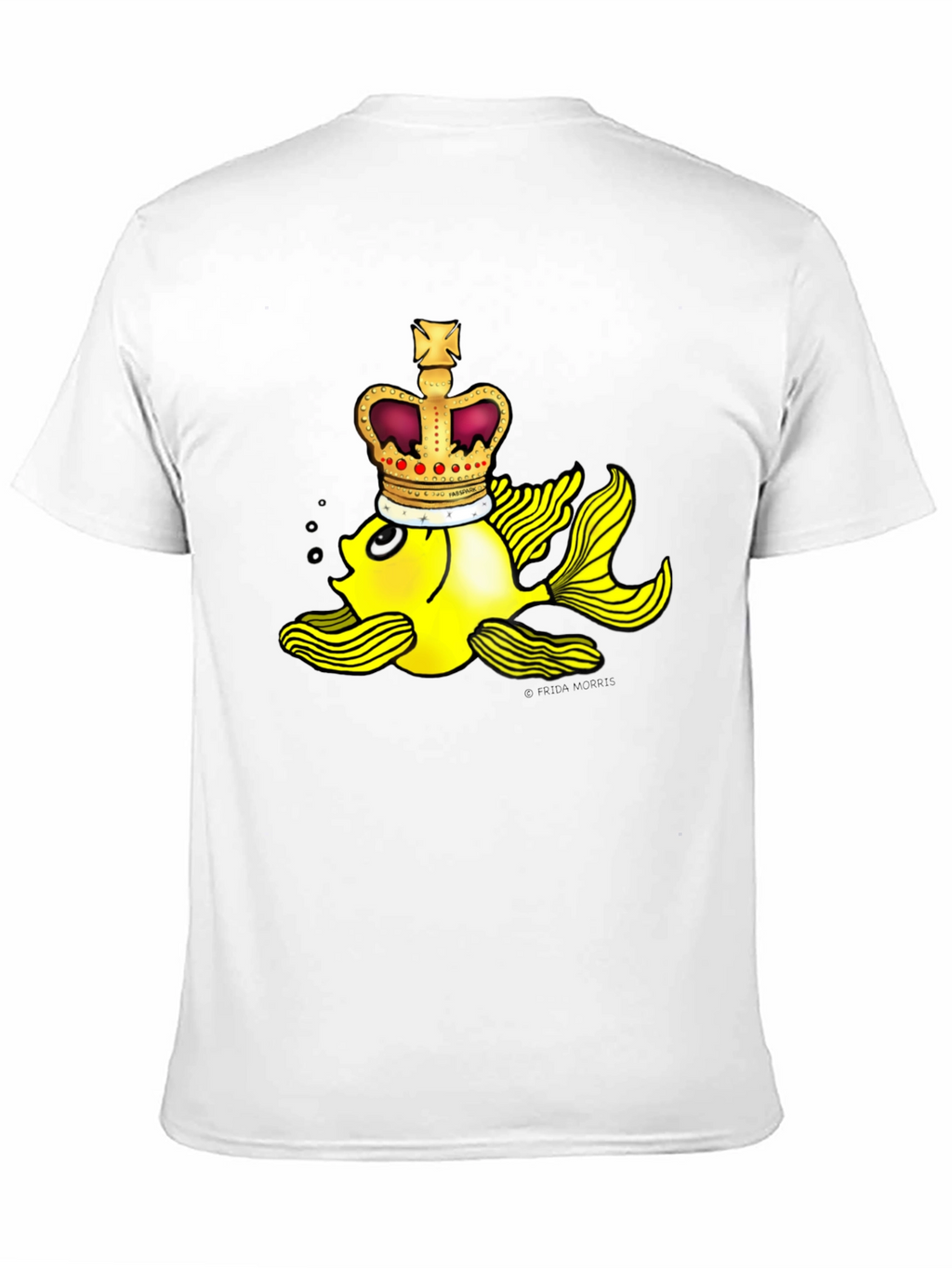 Crown Goldfish Graphic Tee - Novelty Black T-Shirt