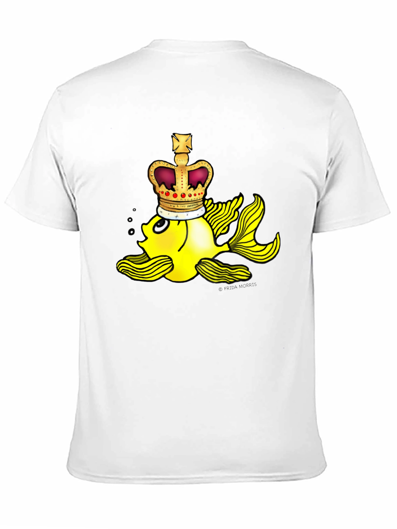 Crown Goldfish Graphic Tee - Novelty Black T-Shirt