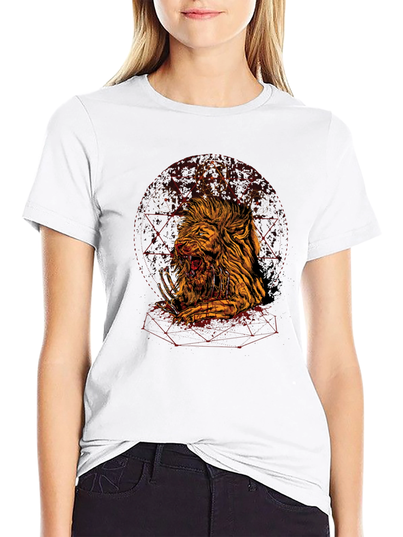 Graphic Print Tee - Lion Zombie