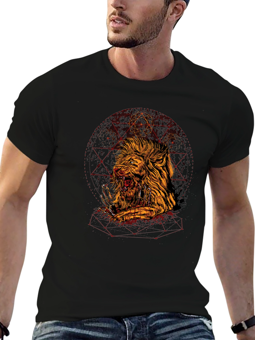 Graphic Print Tee - Lion Zombie