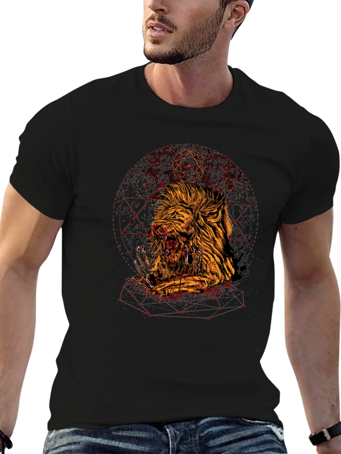 Graphic Print Tee - Lion Zombie
