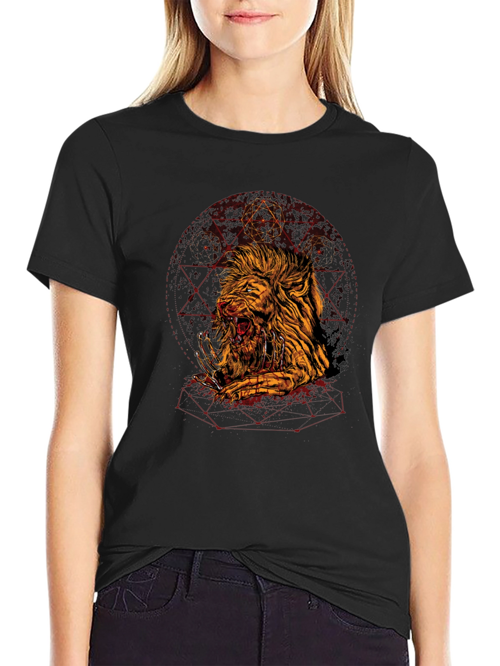 Graphic Print Tee - Lion Zombie