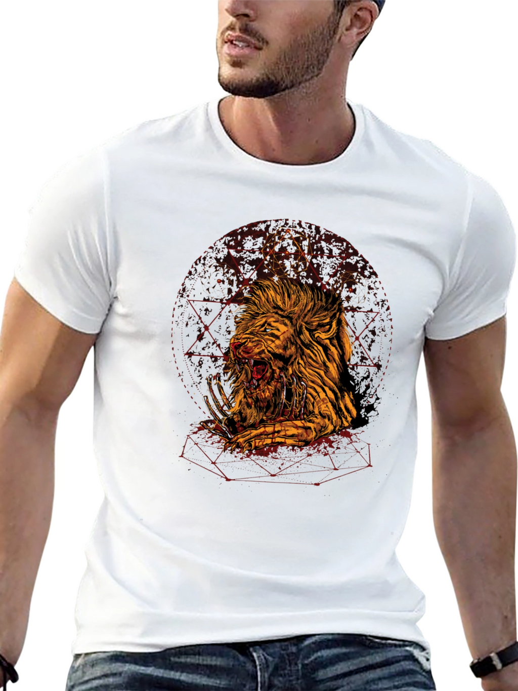 Graphic Print Tee - Lion Zombie
