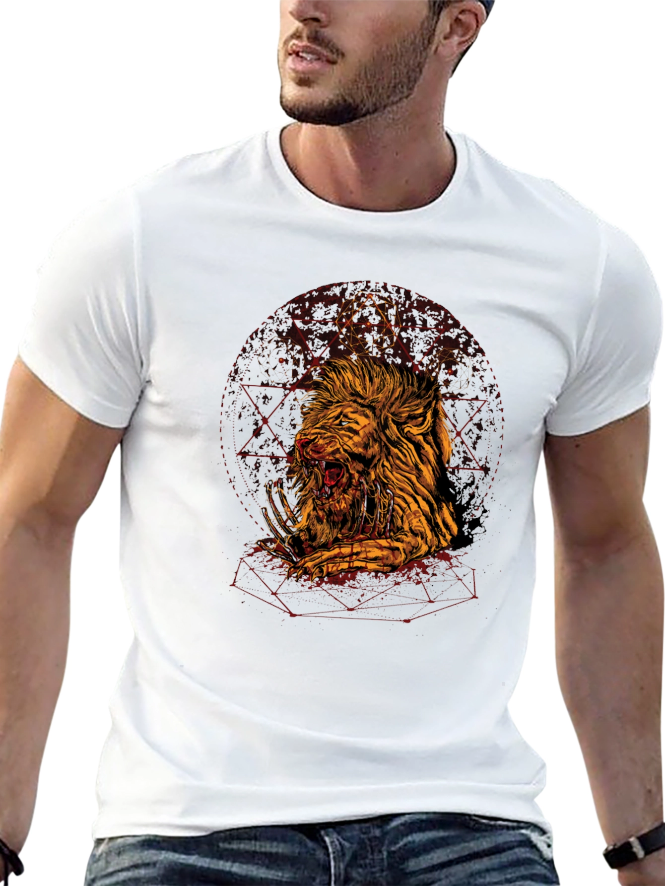 Graphic Print Tee - Lion Zombie
