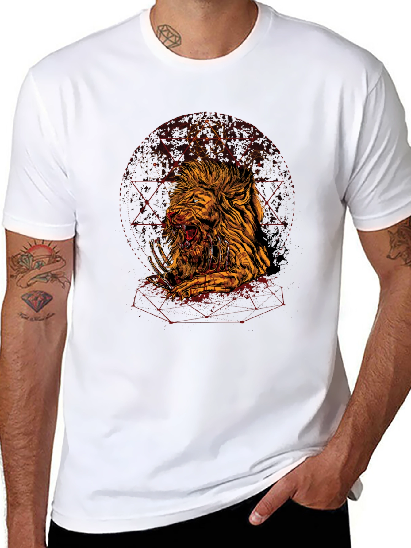 Graphic Print Tee - Lion Zombie