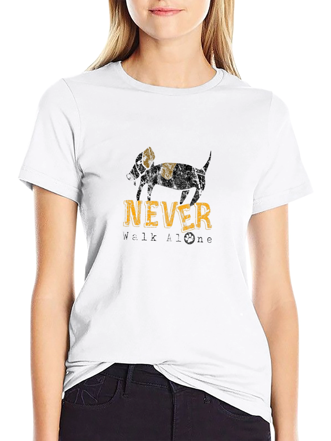 Never Walk Alone Dog Graphic Tee