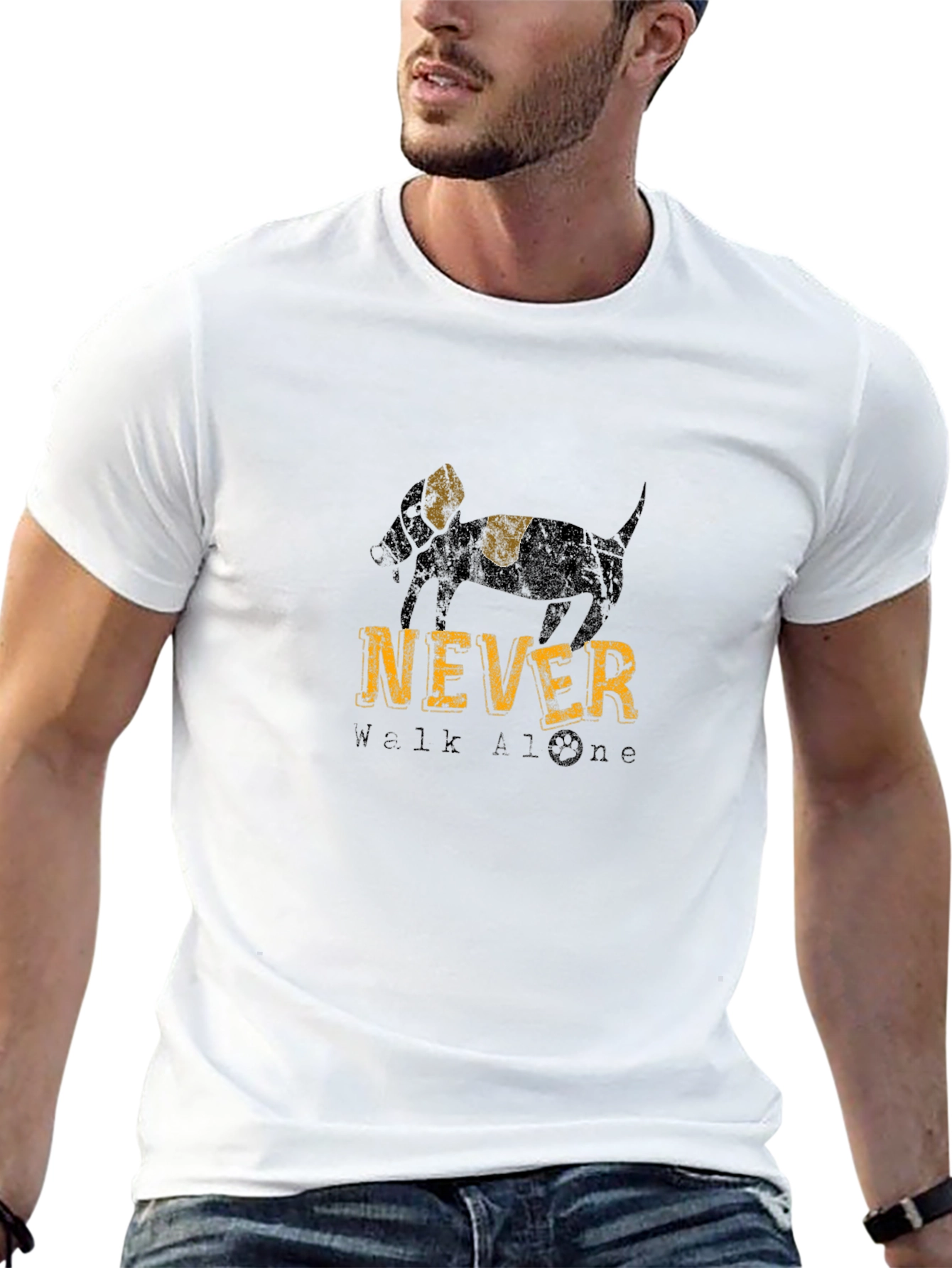 Never Walk Alone Dog Graphic Tee
