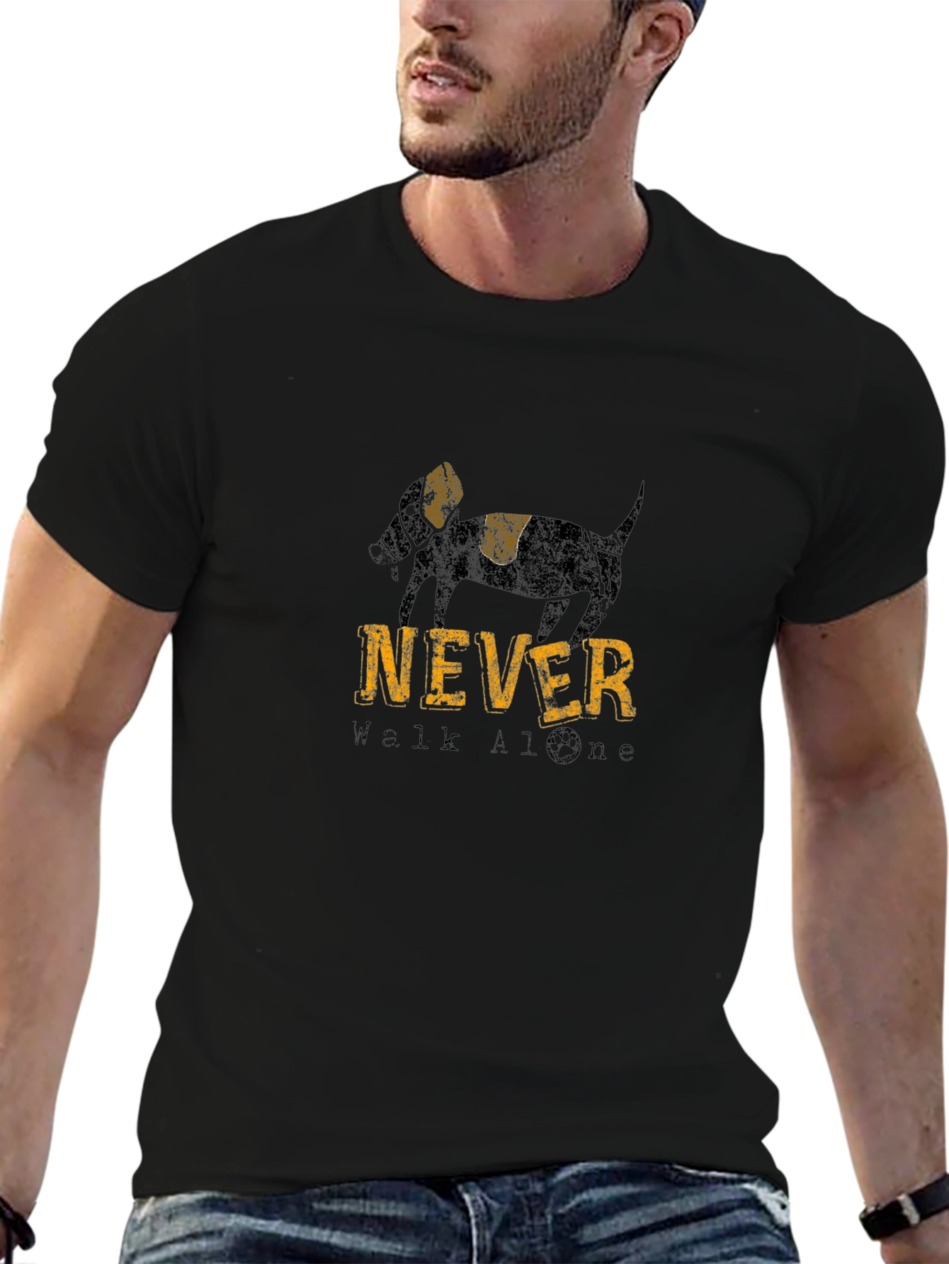 Never Walk Alone Dog Graphic Tee