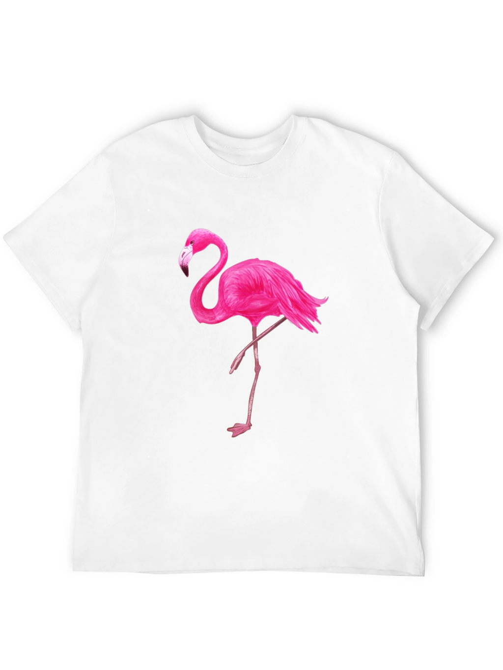 Black T-Shirt with Pink Flamingo Graphic