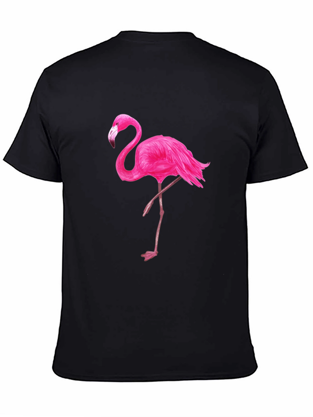 Black T-Shirt with Pink Flamingo Graphic