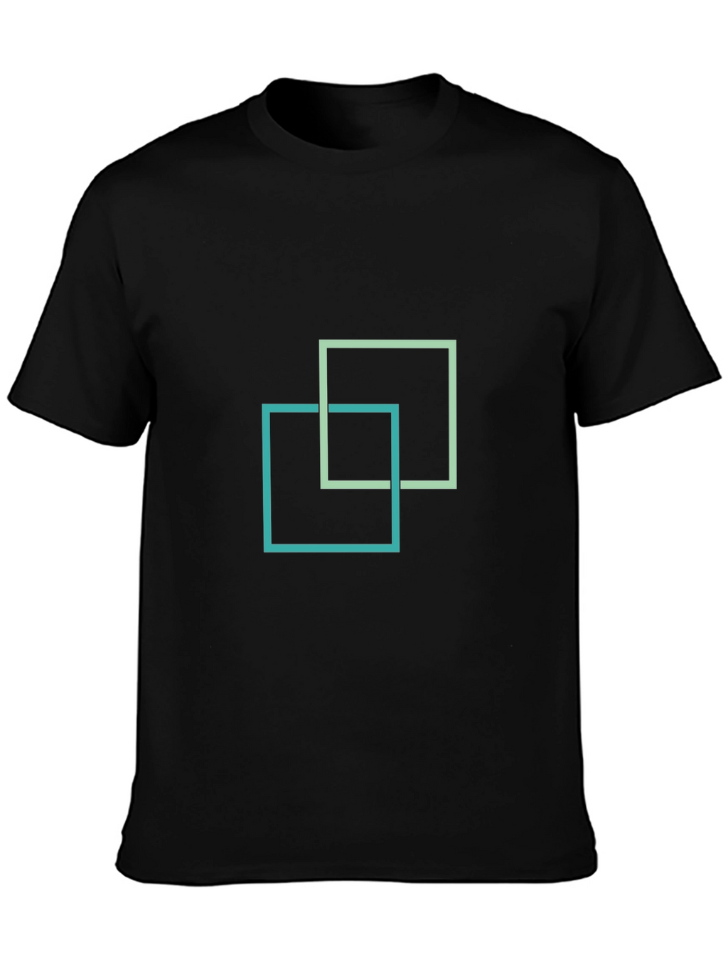 Abstract Squares Graphic Black T-Shirt