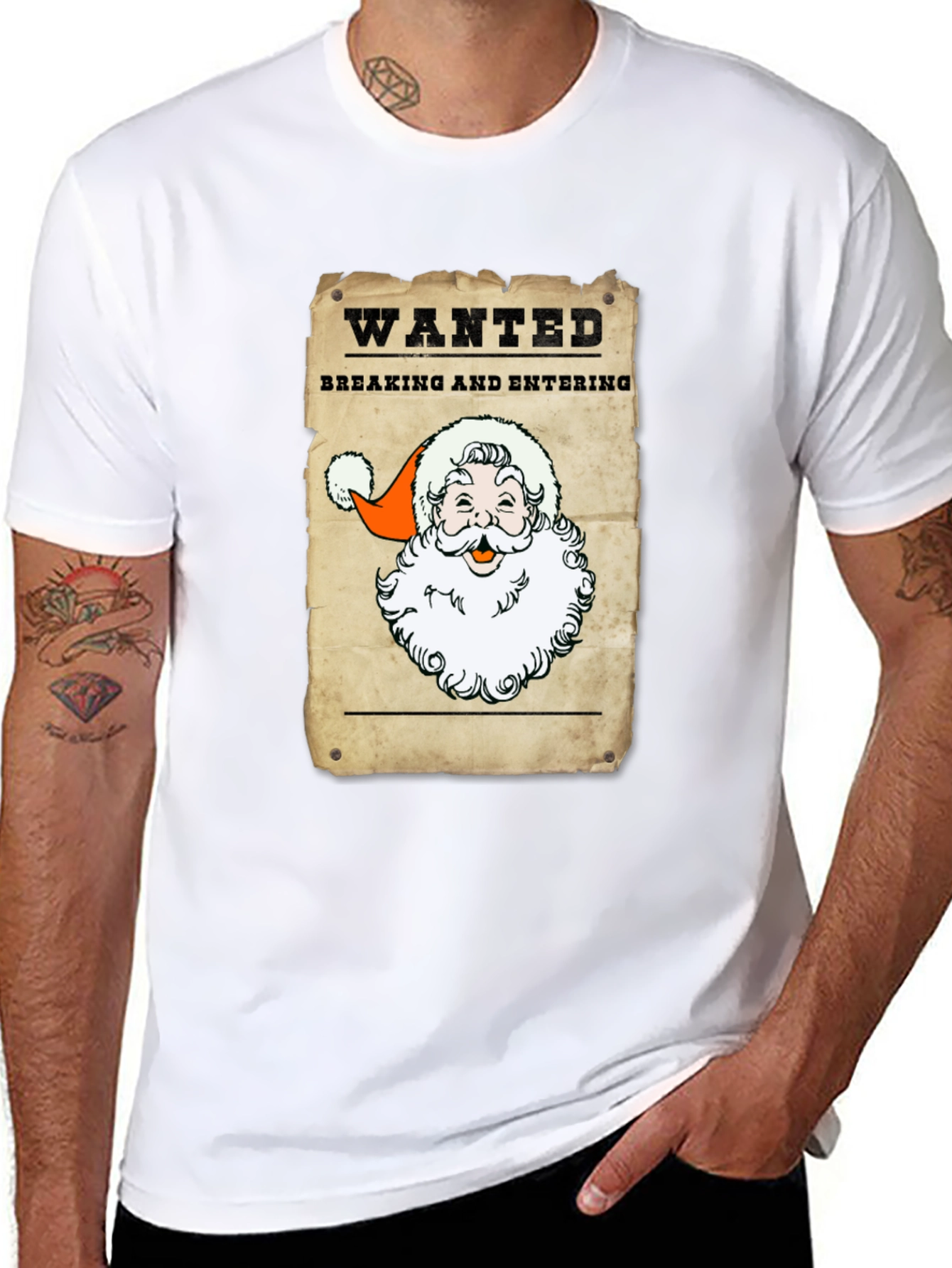 Wanted Santa T-Shirt - Breaking and Entering