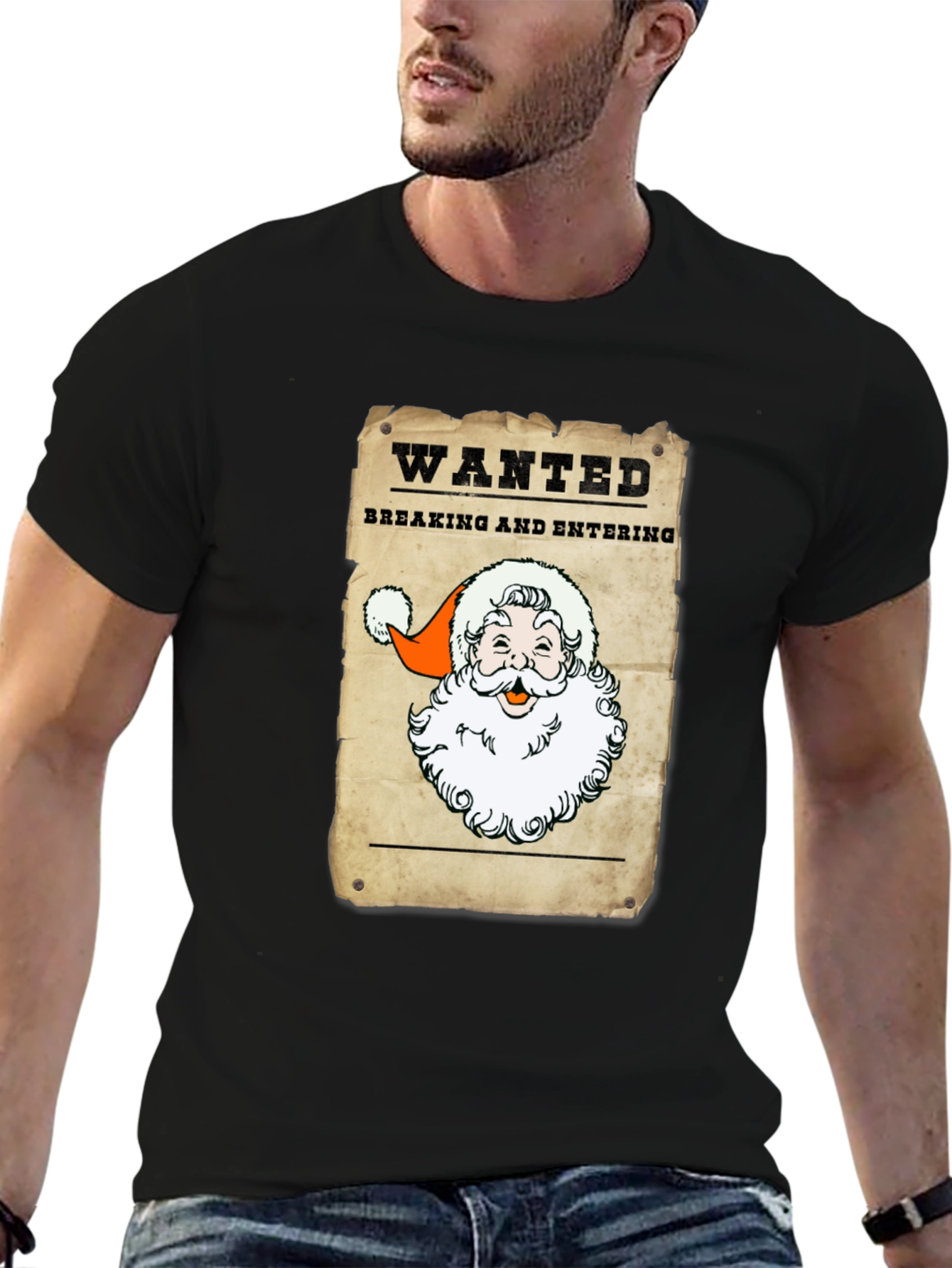 Wanted Santa T-Shirt - Breaking and Entering