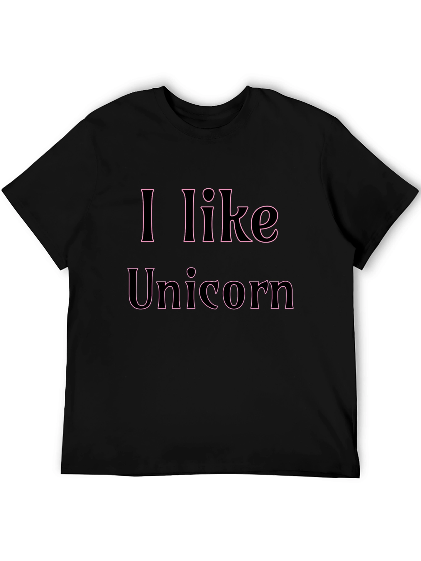 I Like Unicorn Black T-Shirt