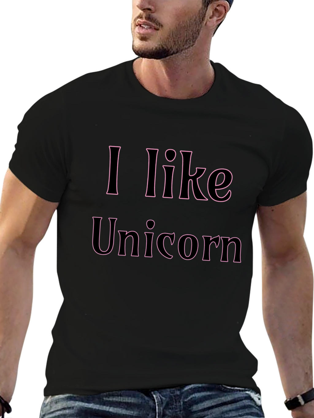 I Like Unicorn Black T-Shirt