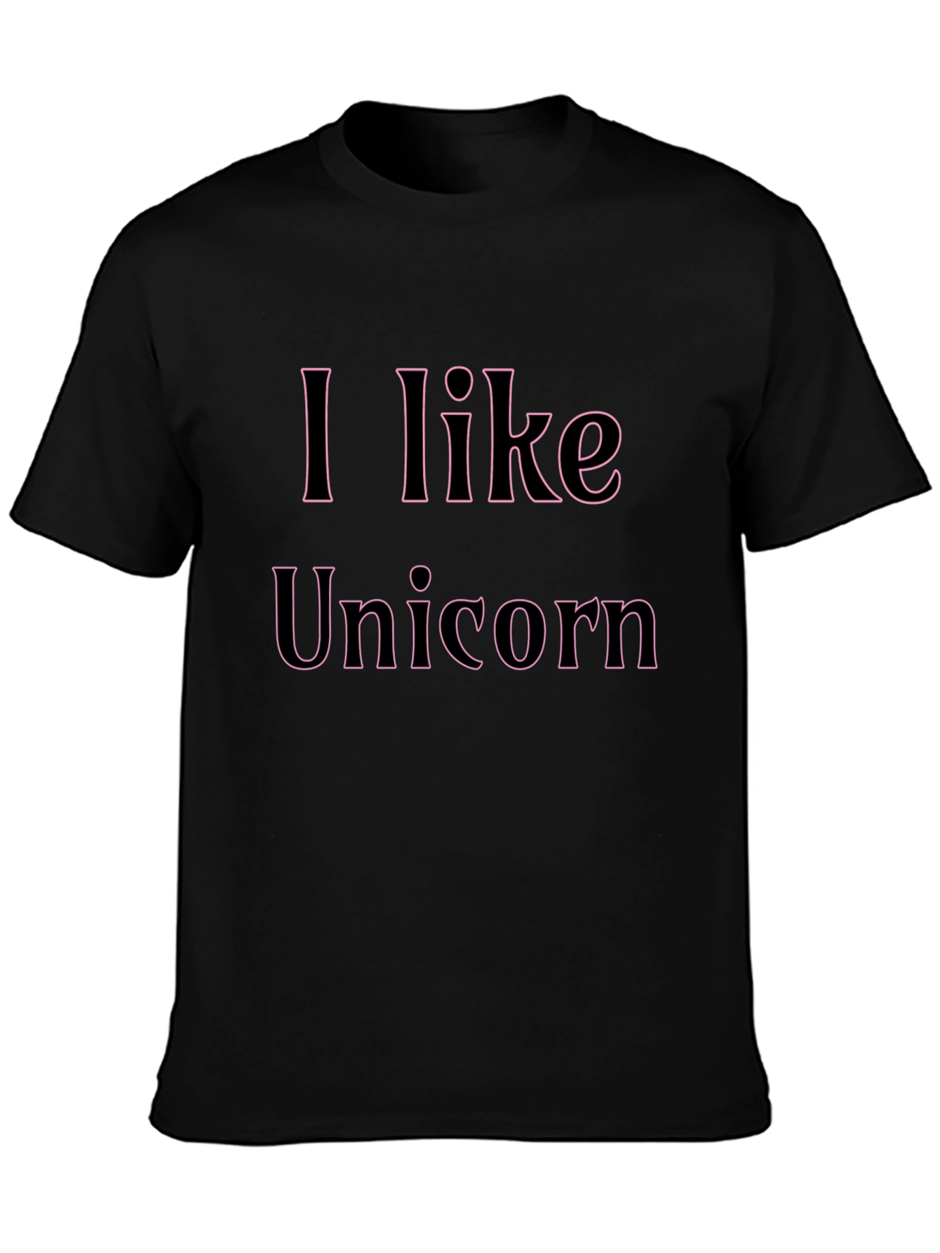 I Like Unicorn Black T-Shirt