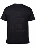 Eat Sleep Fish Repeat Black Graphic T-Shirt