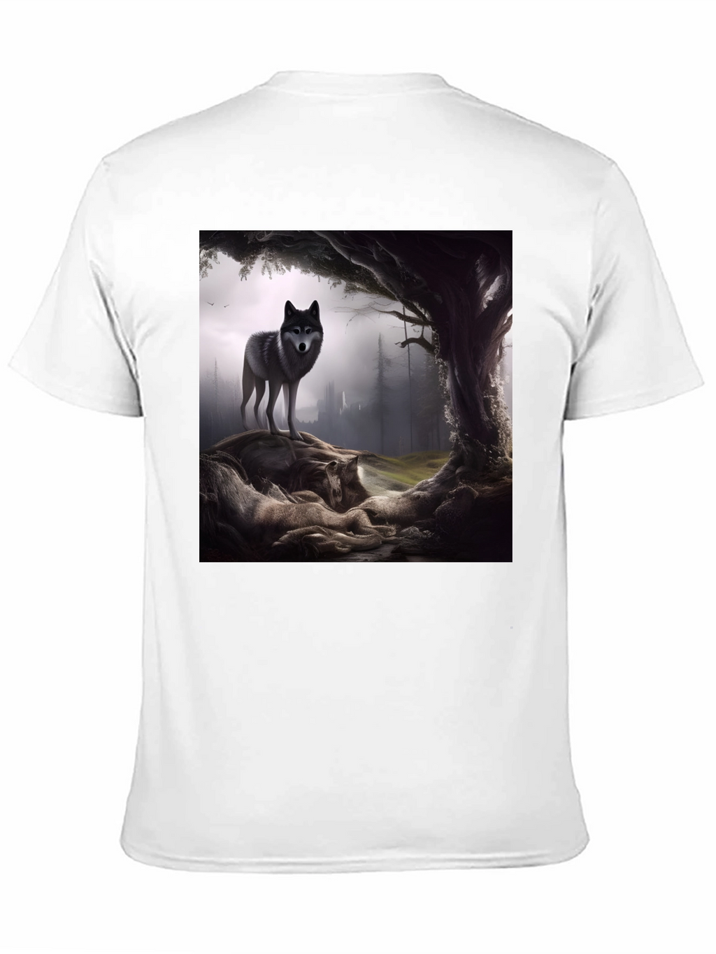 Wolf Pack Graphic Tee - Black Cotton Blend