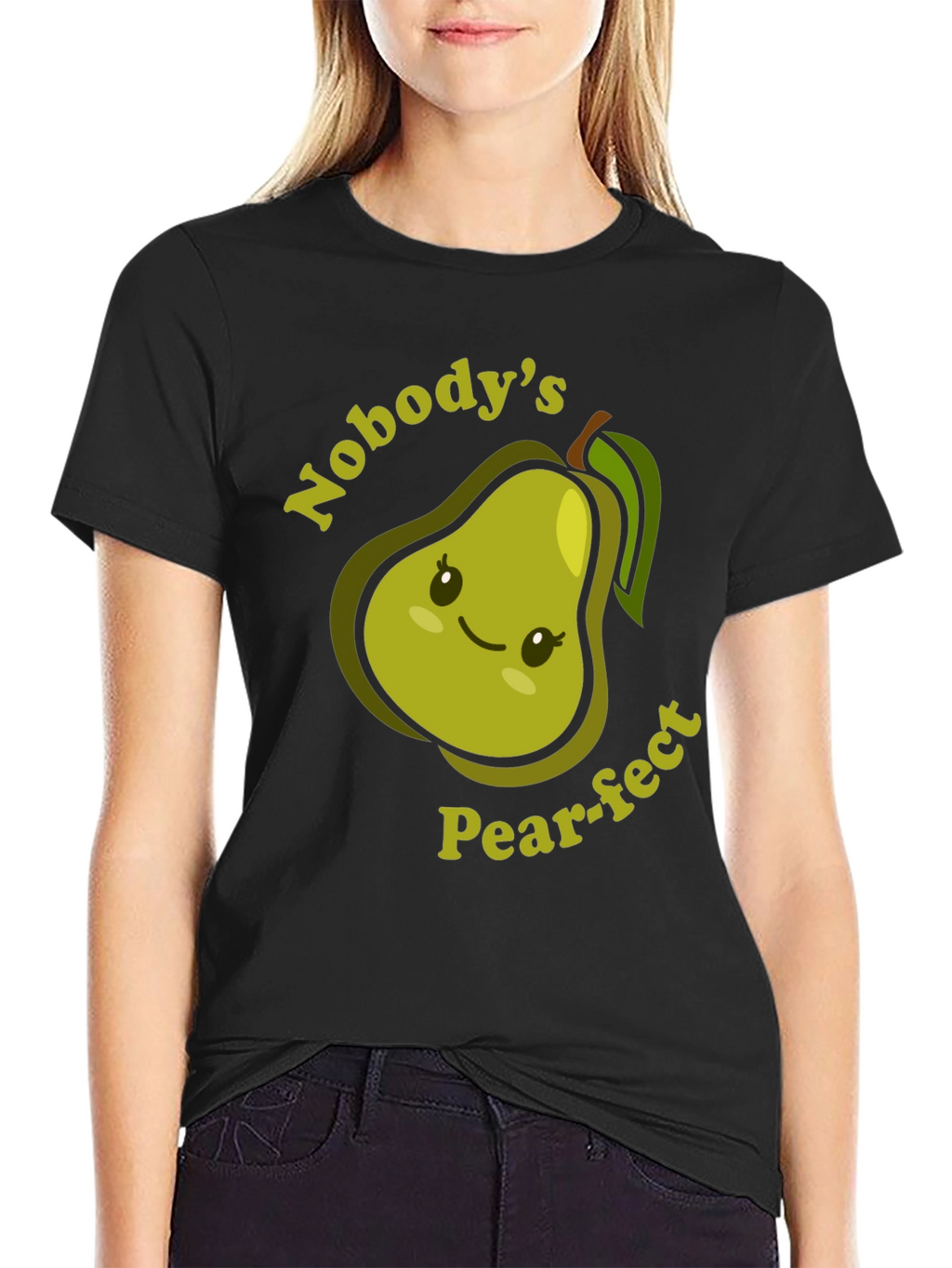 Nobodys Pear-fect T-Shirt Cute Fruit Pun Tee