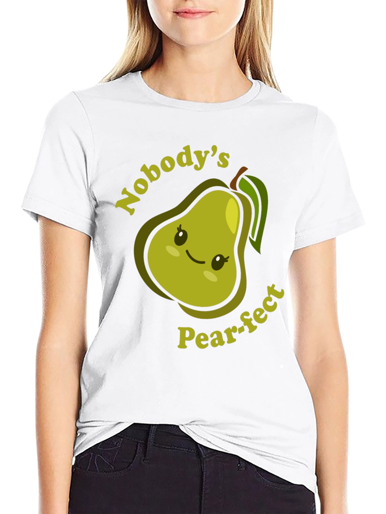 Nobodys Pear-fect T-Shirt Cute Fruit Pun Tee