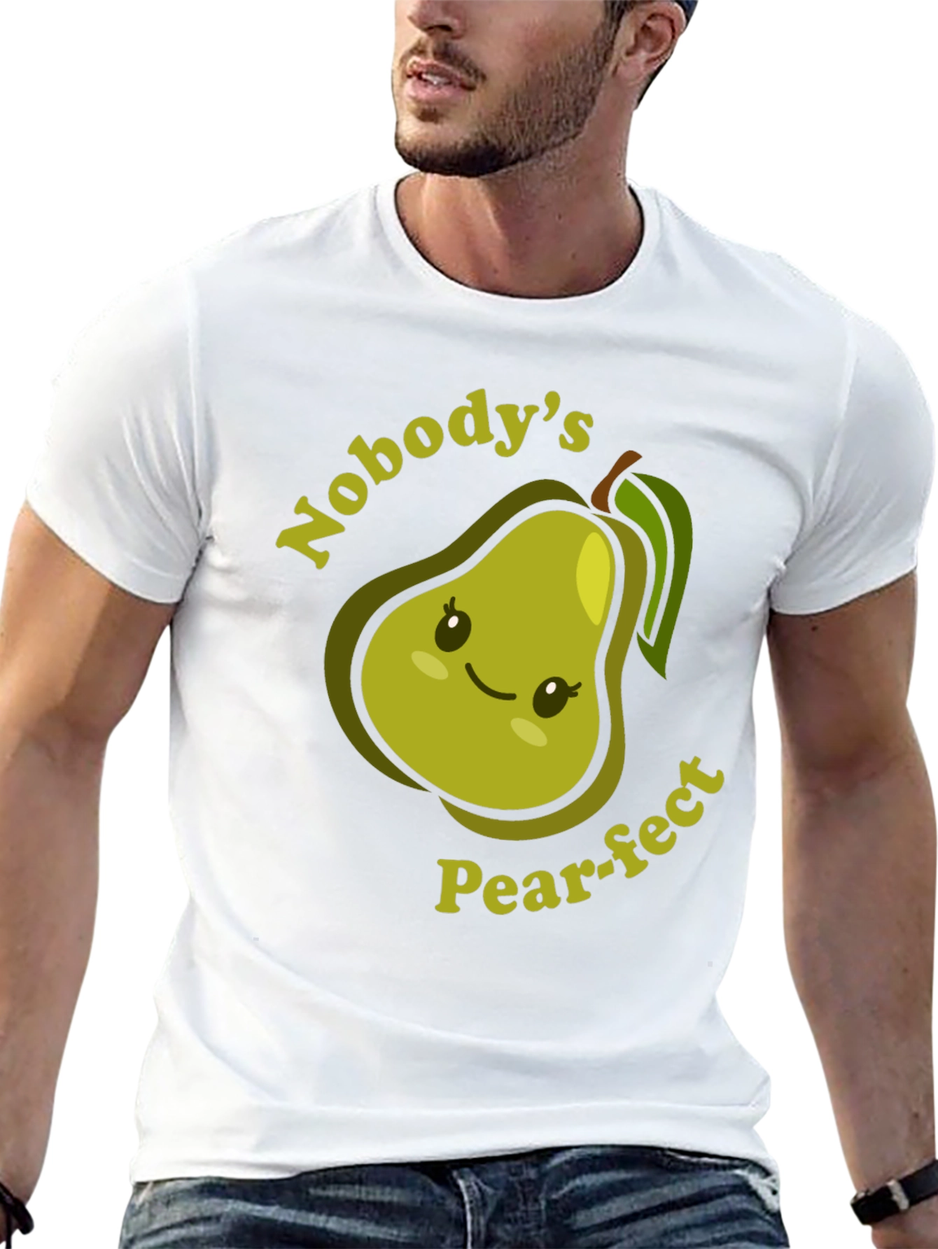 Nobodys Pear-fect T-Shirt Cute Fruit Pun Tee