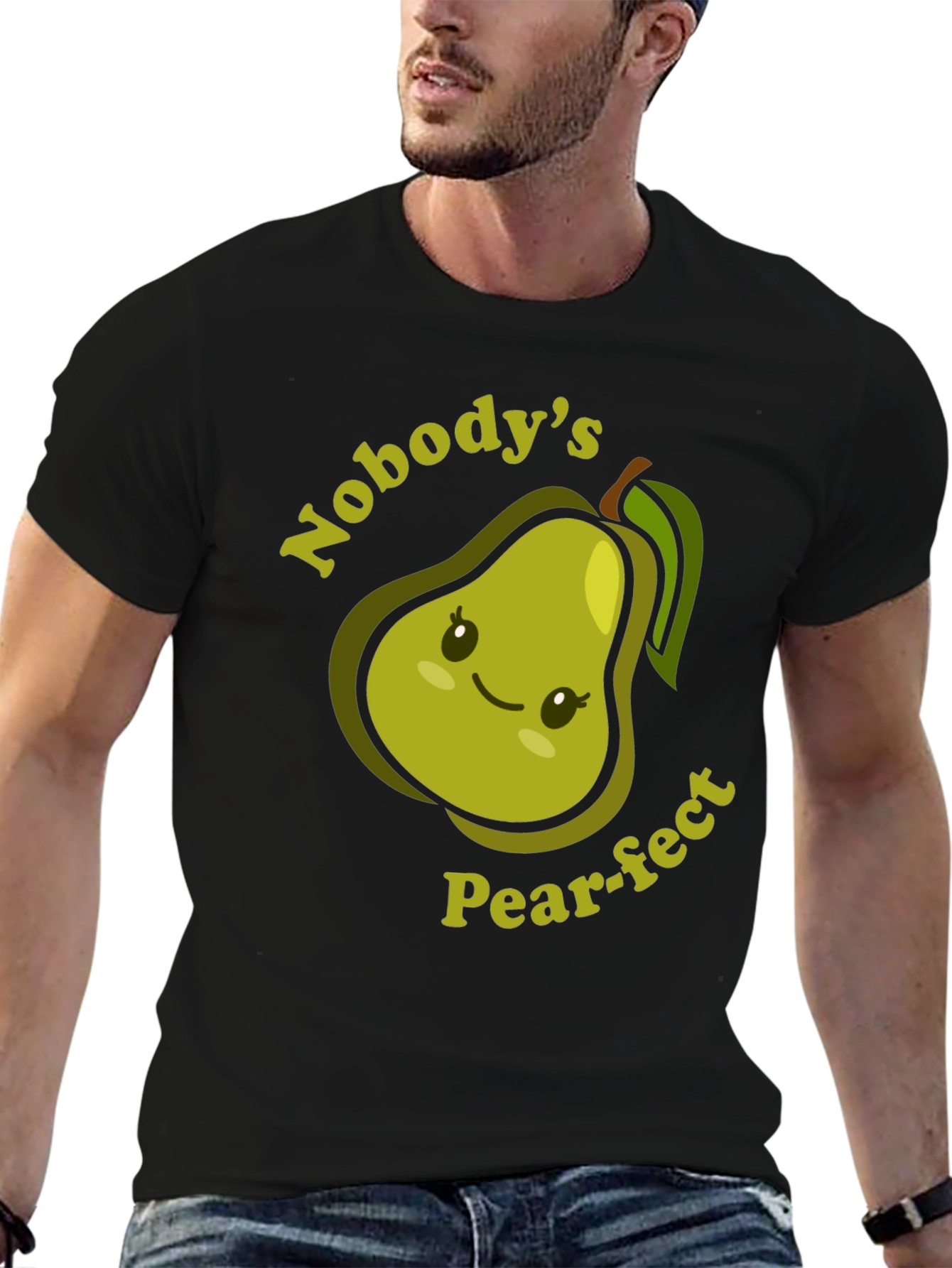 Nobodys Pear-fect T-Shirt Cute Fruit Pun Tee