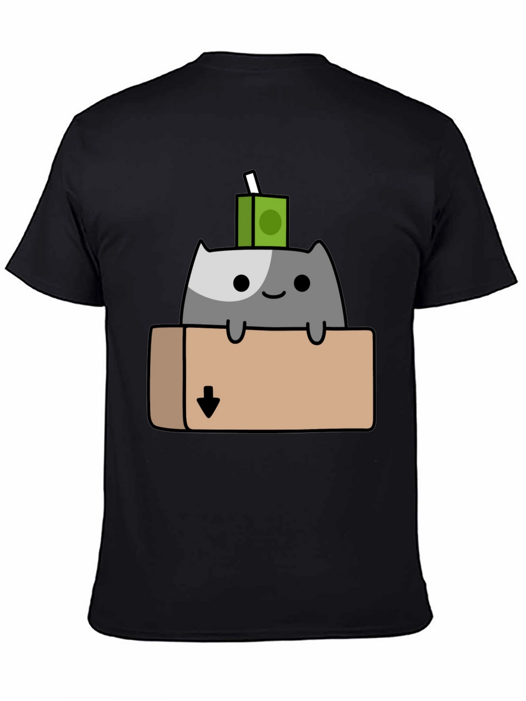 Cat in Box T-Shirt - Quirky Cartoon Design