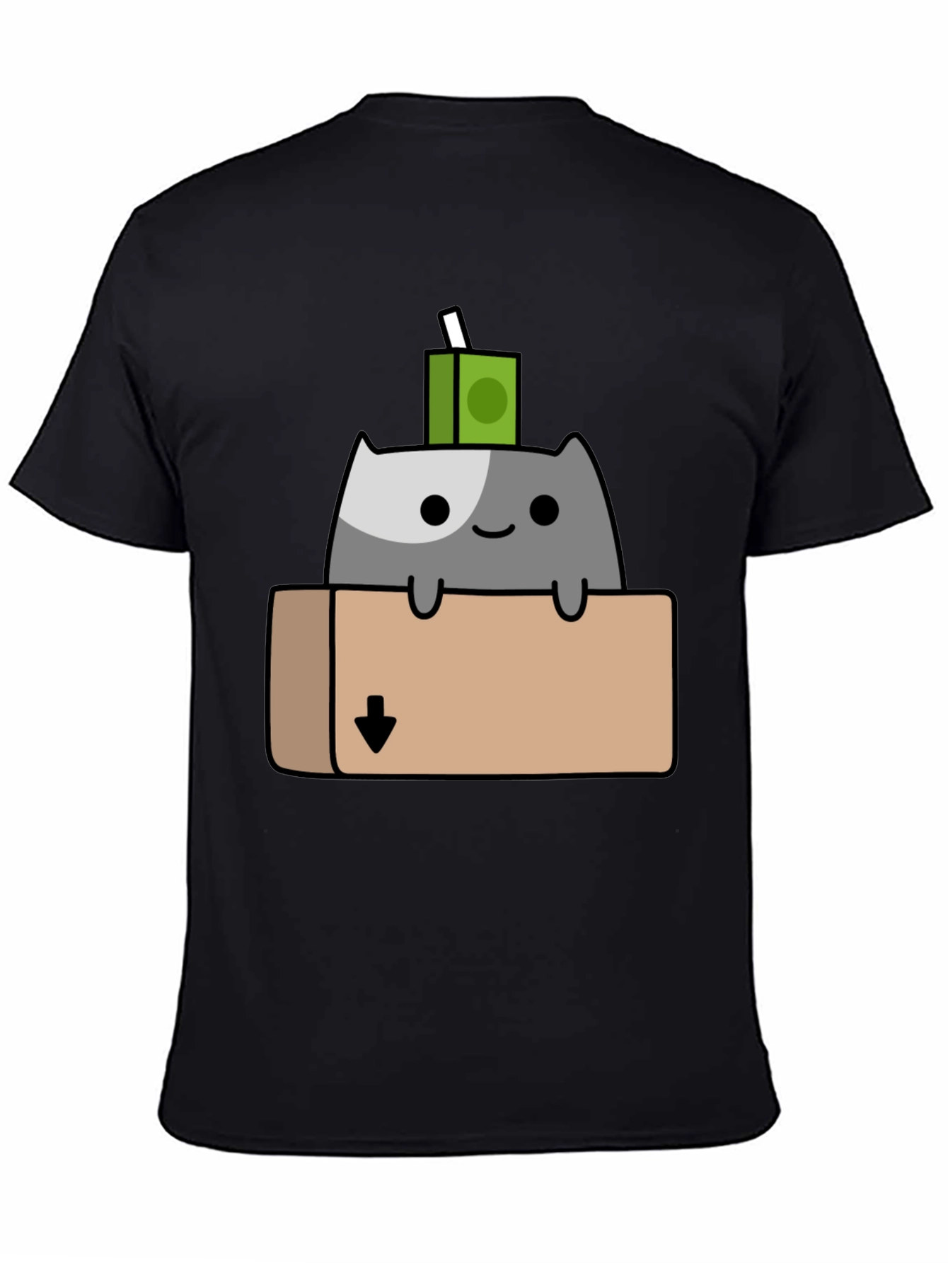 Cat in Box T-Shirt - Quirky Cartoon Design
