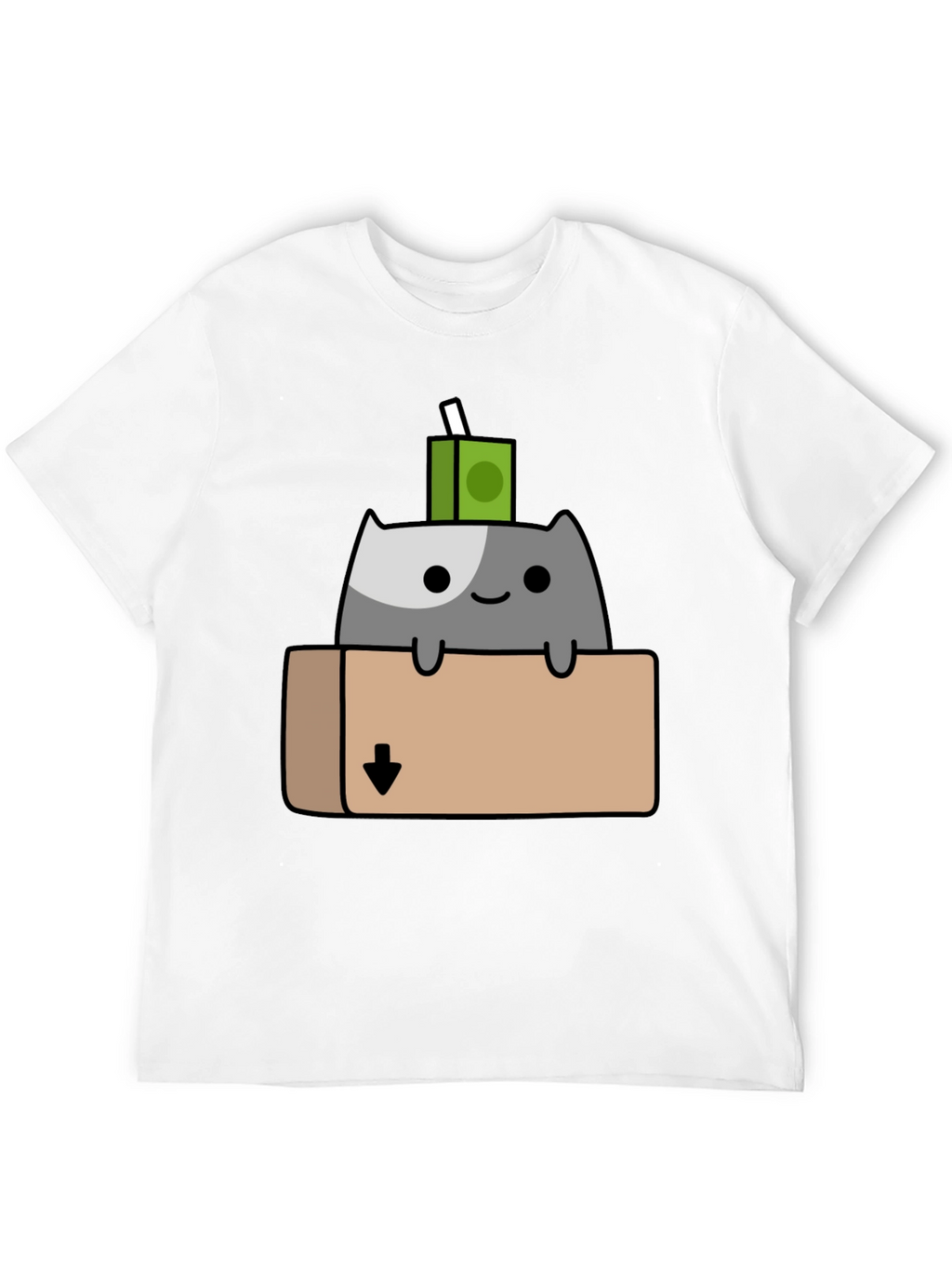 Cat in Box T-Shirt - Quirky Cartoon Design