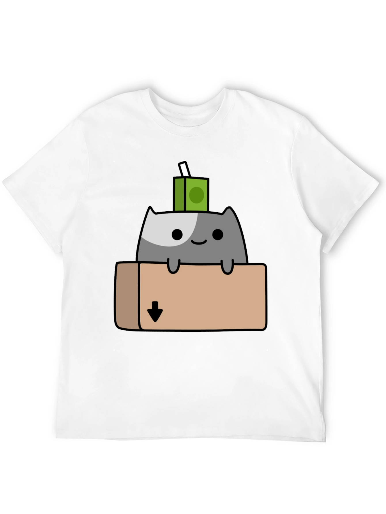 Cat in Box T-Shirt - Quirky Cartoon Design