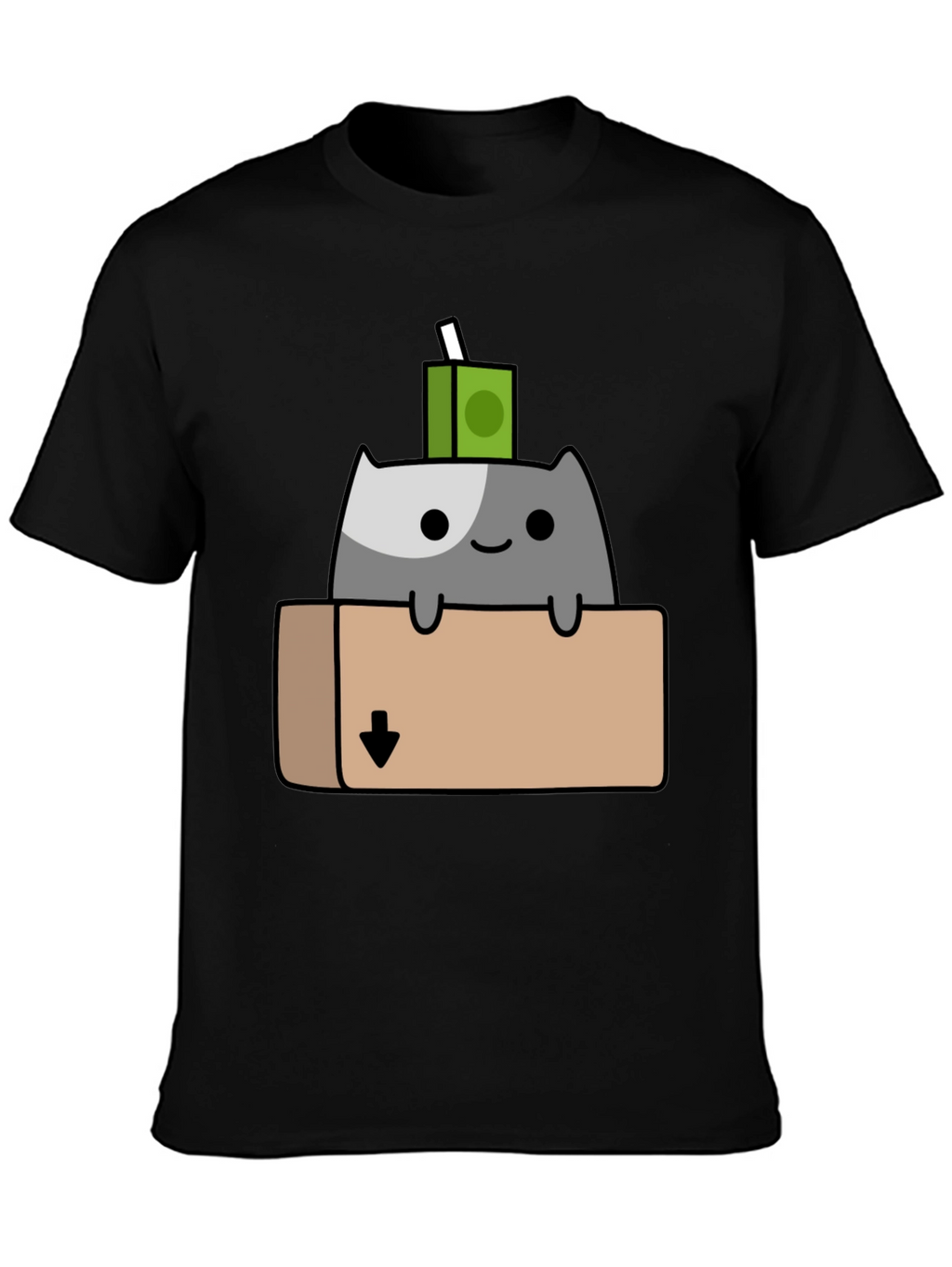 Cat in Box T-Shirt - Quirky Cartoon Design