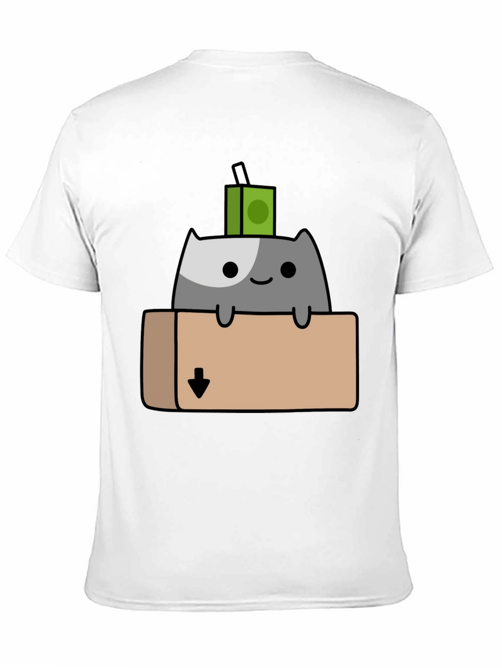 Cat in Box T-Shirt - Quirky Cartoon Design