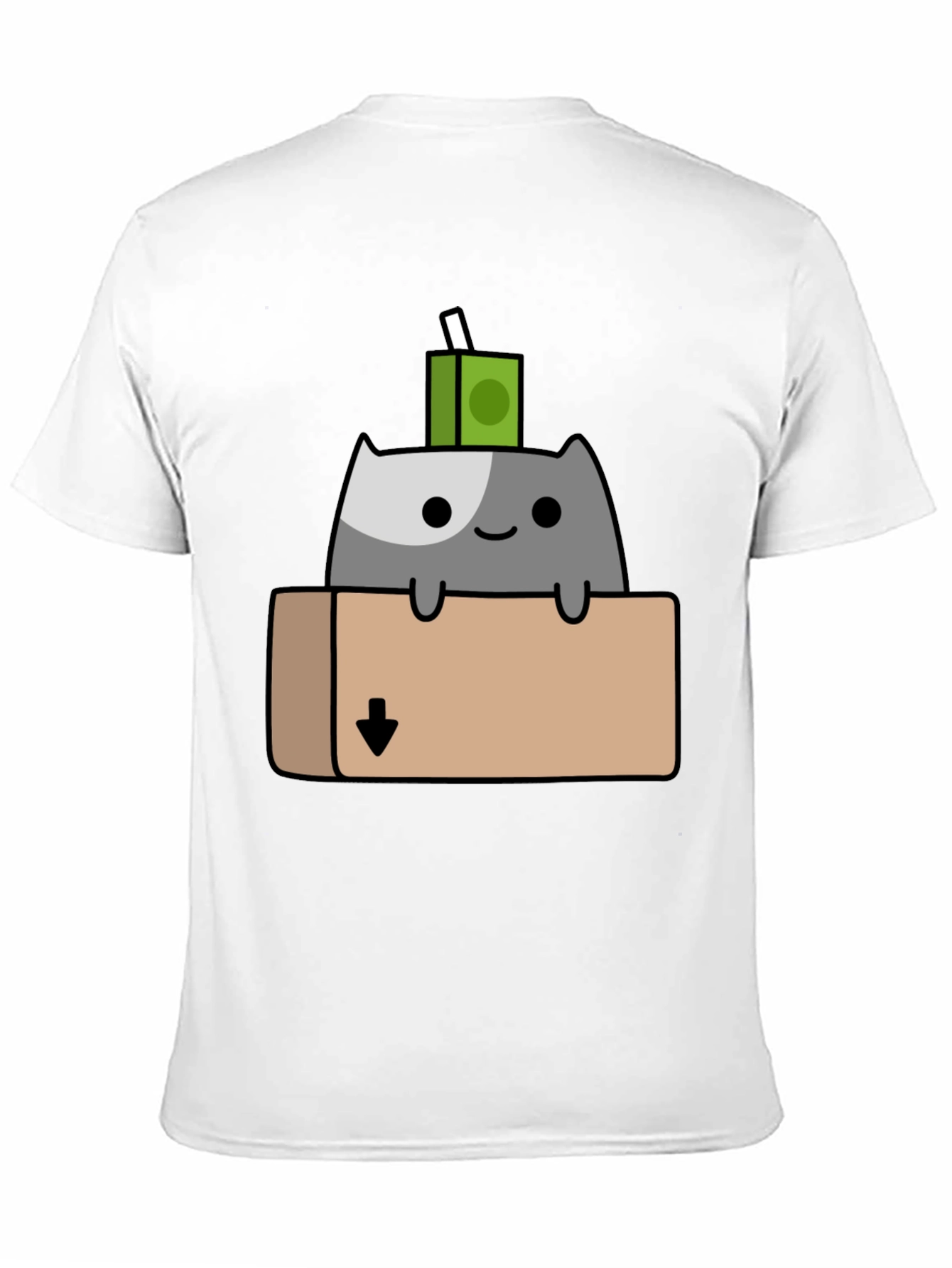 Cat in Box T-Shirt - Quirky Cartoon Design