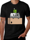 Cat in Box T-Shirt - Quirky Cartoon Design