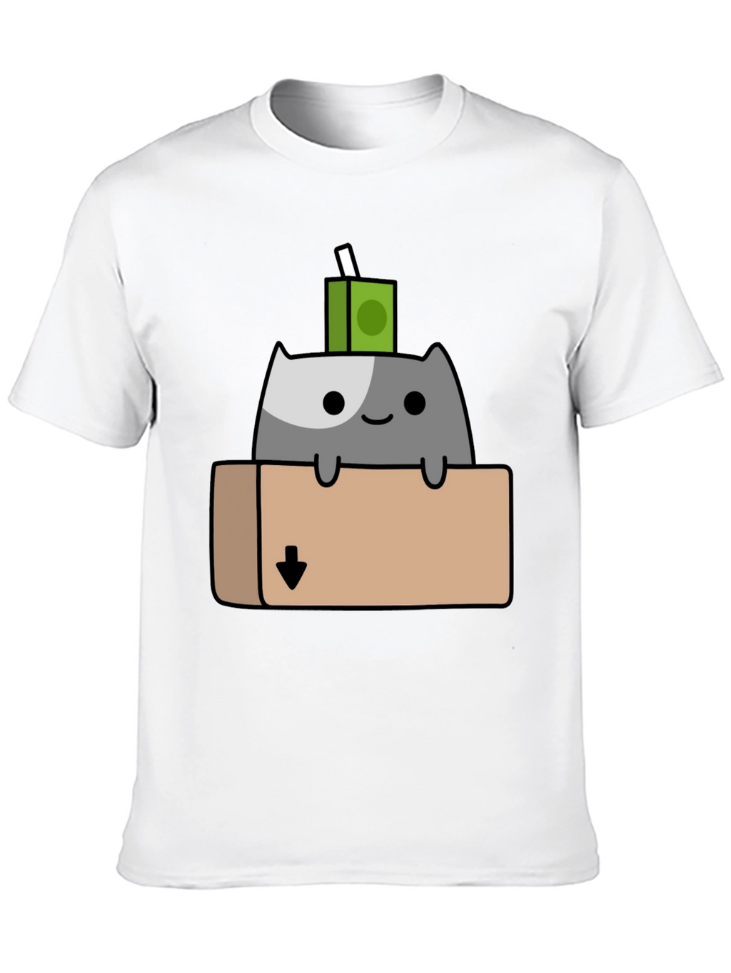 Cat in Box T-Shirt - Quirky Cartoon Design