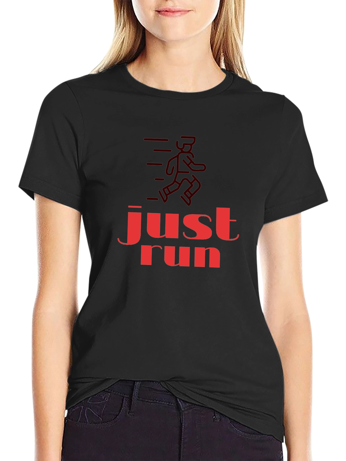 Just Run Graphic T-Shirt - Black