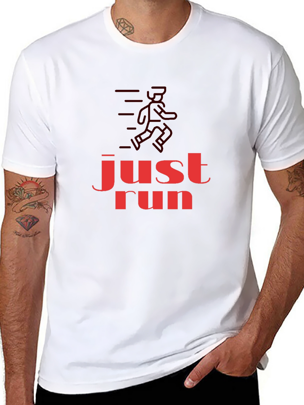 Just Run Graphic T-Shirt - Black