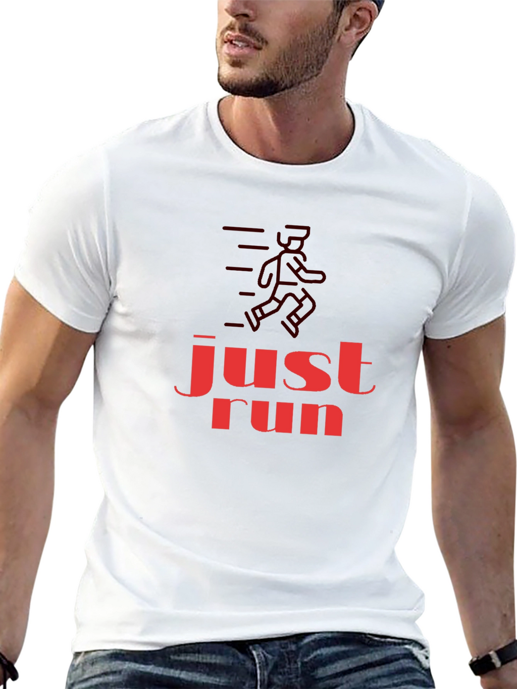 Just Run Graphic T-Shirt - Black