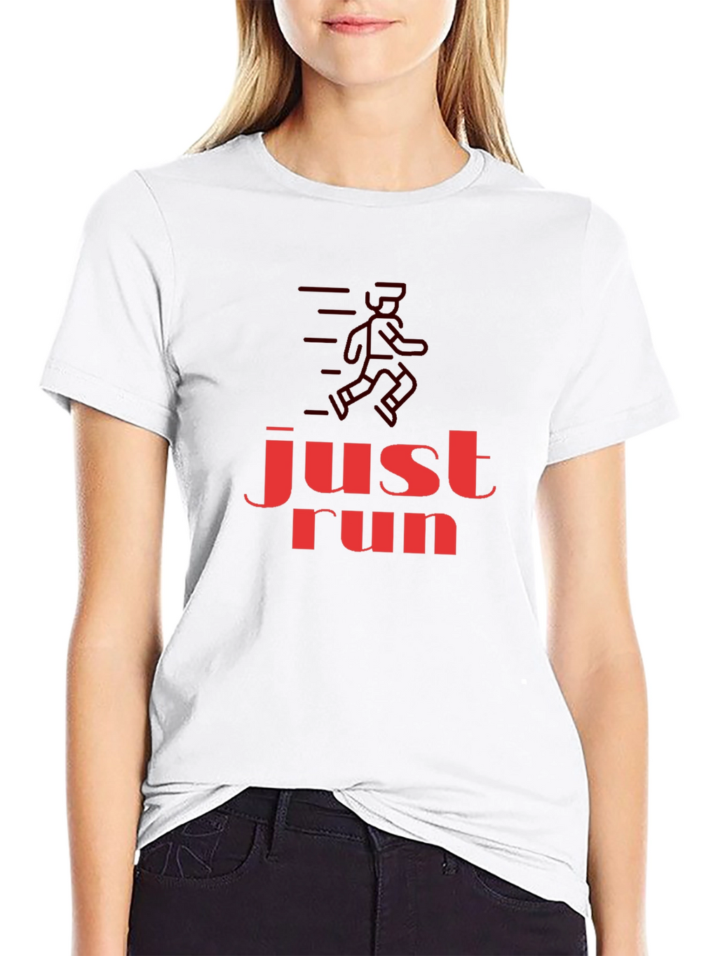 Just Run Graphic T-Shirt - Black