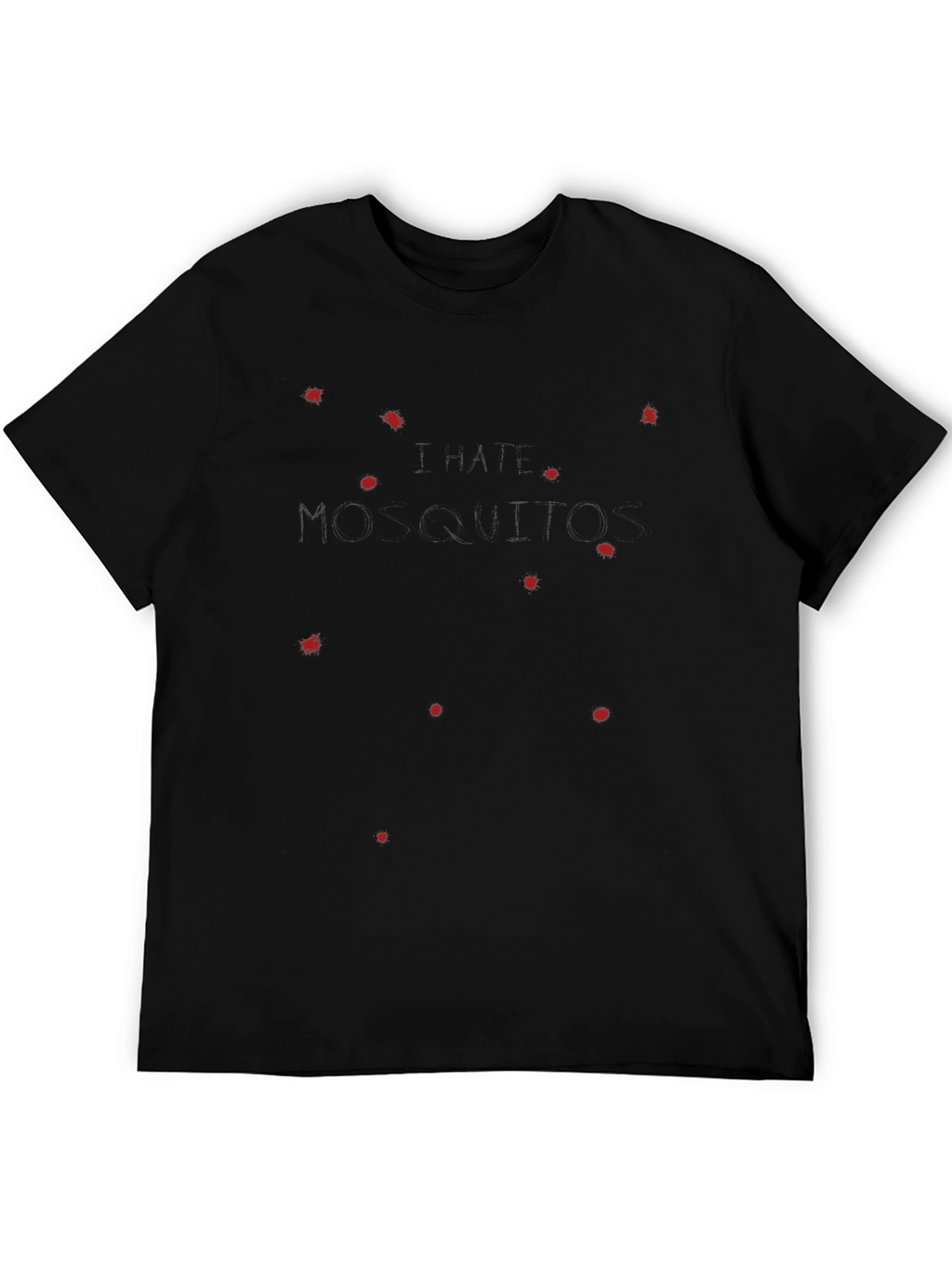 Modern Black Tee with Red Splatter Design
