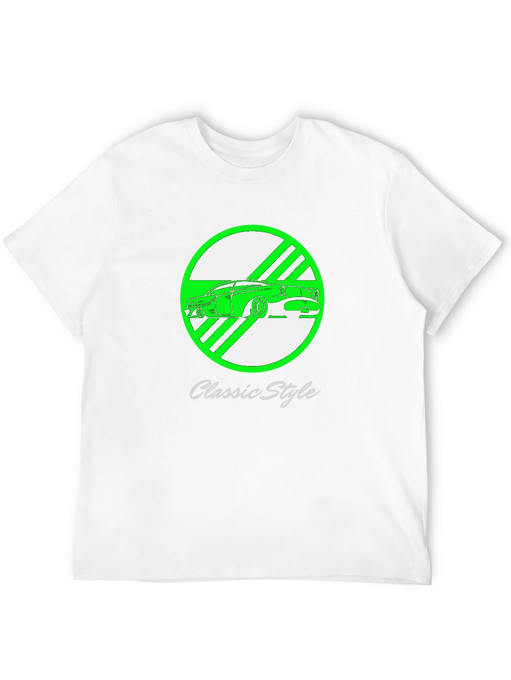 Classic Style Car Graphic T-Shirt - Black