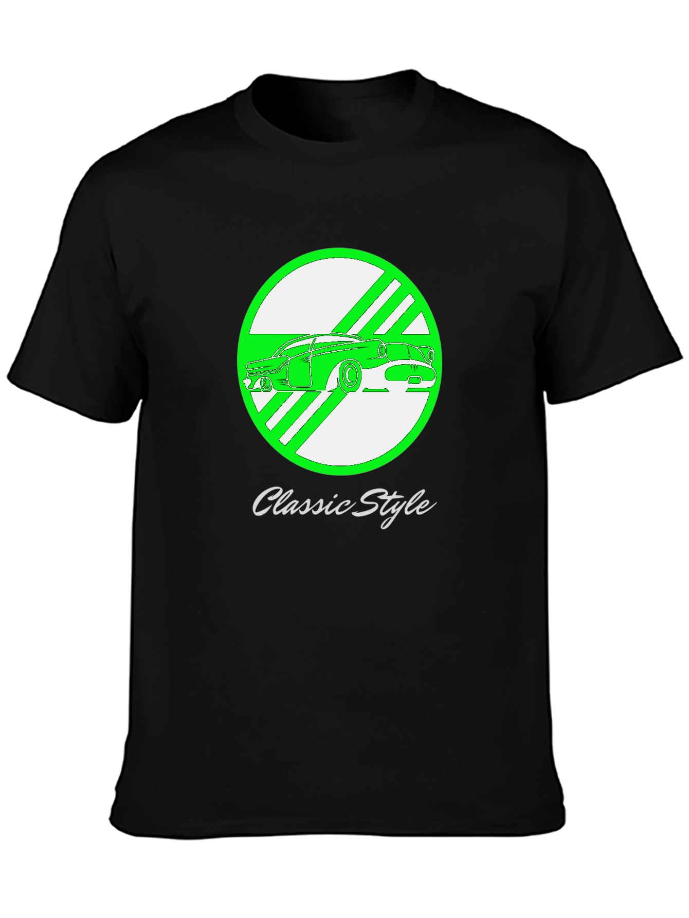 Classic Style Car Graphic T-Shirt - Black