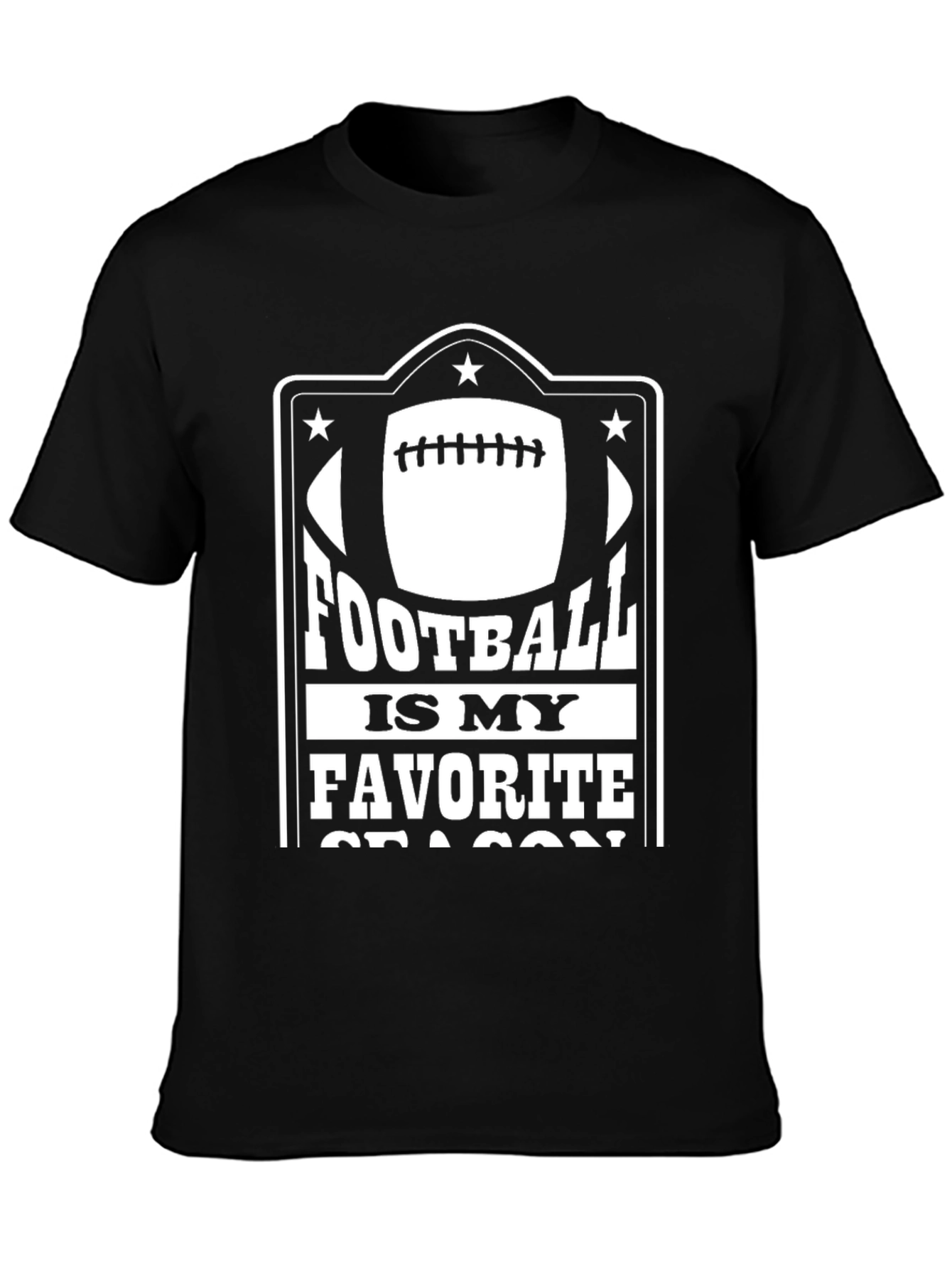 Football Is My Favorite Season Black T-Shirt