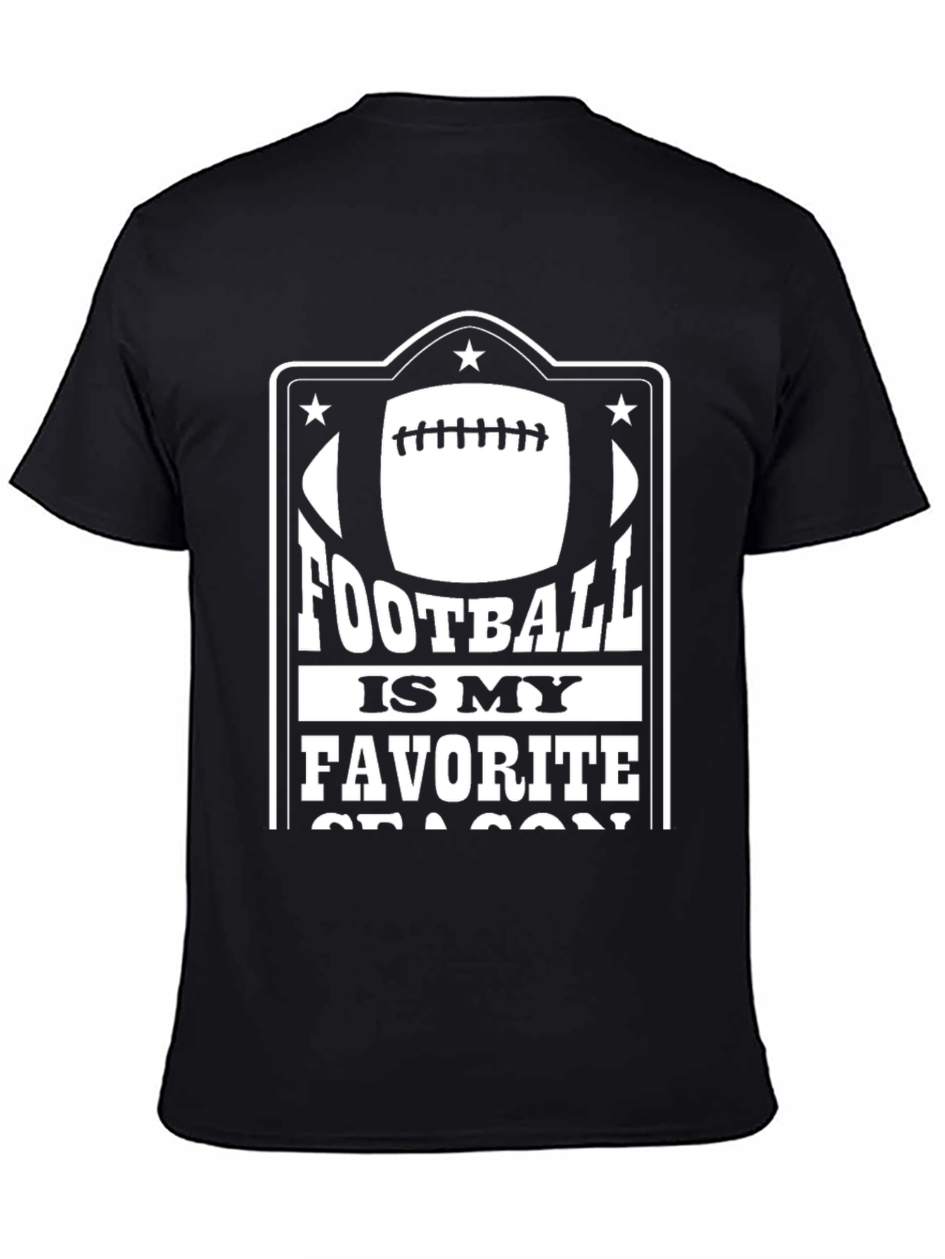 Football Is My Favorite Season Black T-Shirt