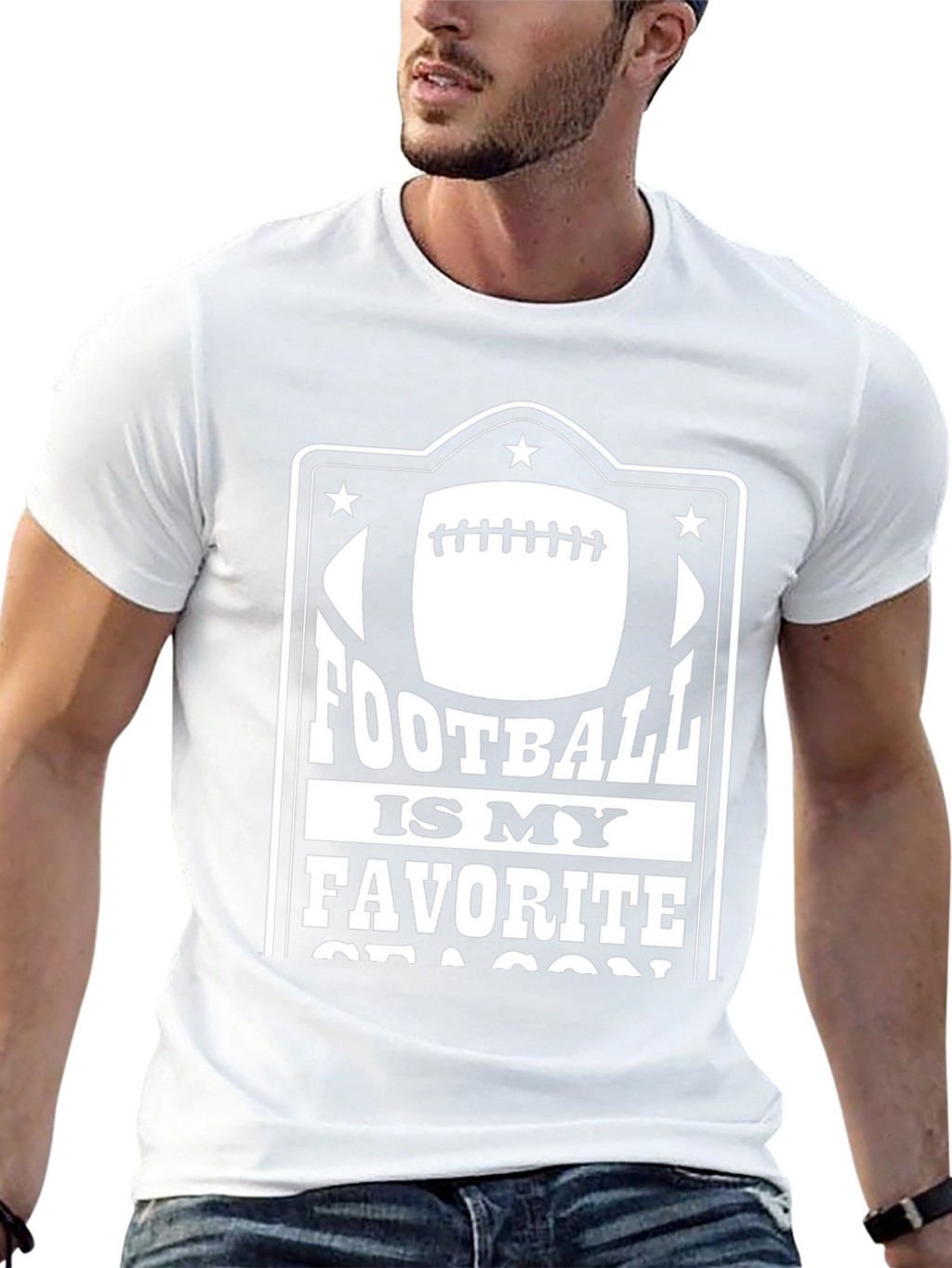 Football Is My Favorite Season Black T-Shirt