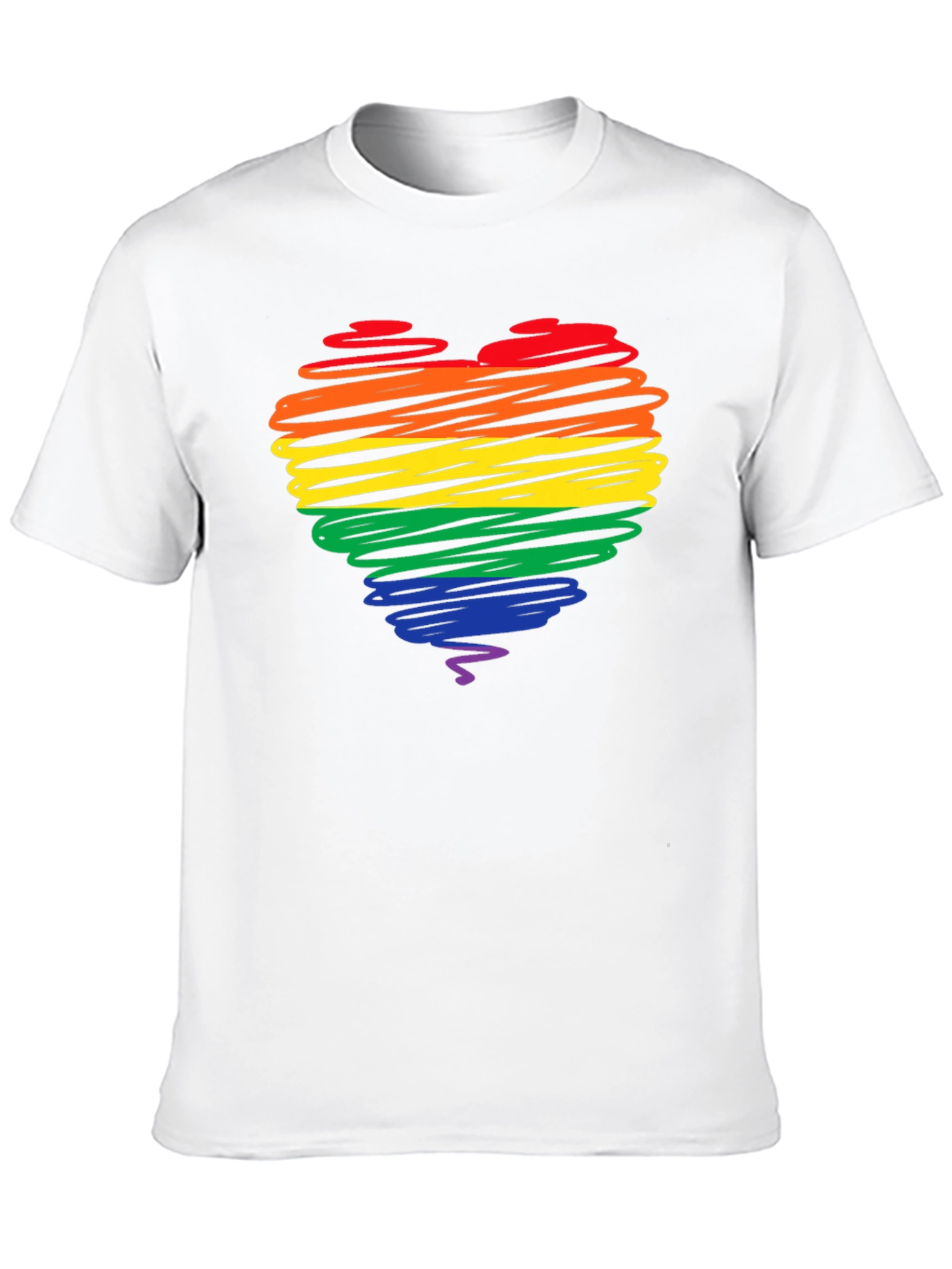 Rainbow Heart Graphic Tee - Pride Love T-Shirt
